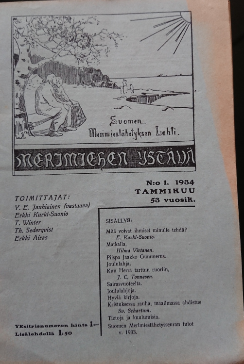 Merimiehen Ystävä lehti tammikuu 1934