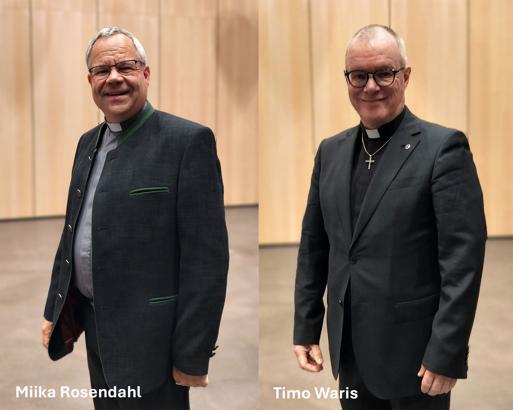 Kirkkoherraehdokkaat Miika Rosendahl ja Timo Waris